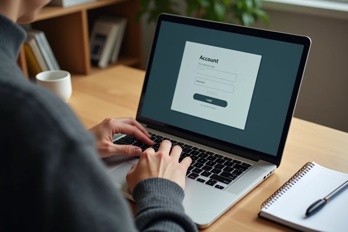 Mains tapant sur un clavier d'ordinateur pour se connecter à un espace affilié en ligne